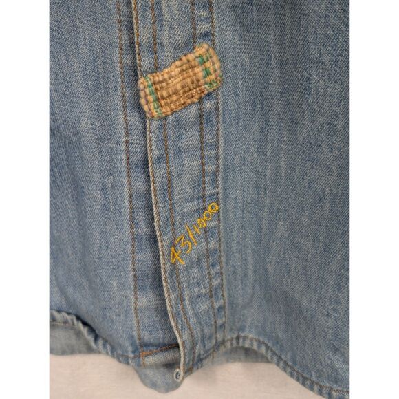 Vintage Jake Stewart Embroidered Stars & Boots Denim Button Up Shirt Size Medium - Picture 5 of 16